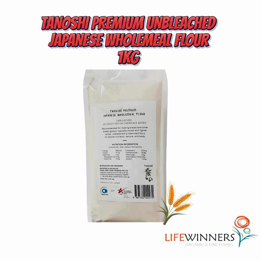 Tanoshi Premium Japanese Wholemeal Flour 1kg - Image 2