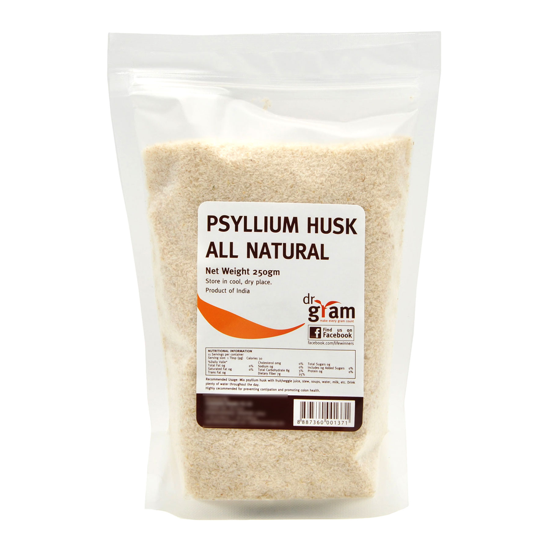 Dr Gram All Natural Psyllium Husk 250g