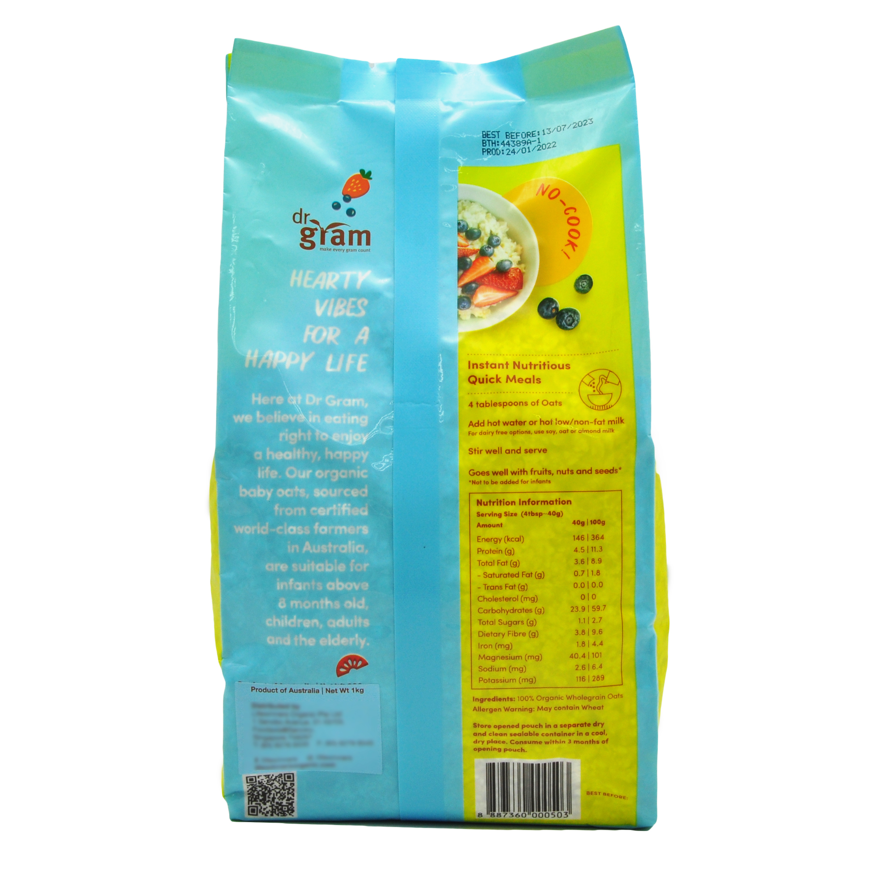 Dr Gram Organic Instant Baby Oats 1kg - Image 2