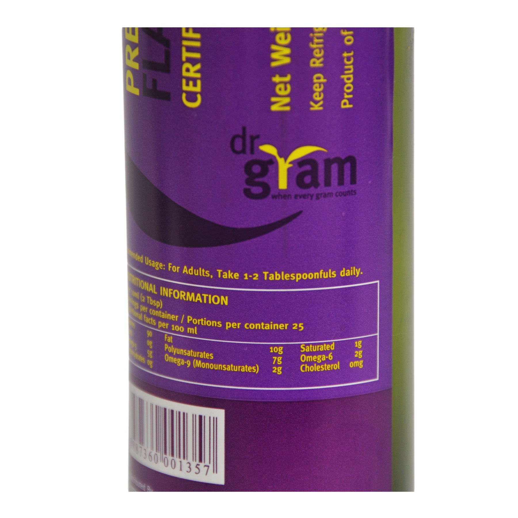 Dr Gram Organic Flaxseed Oil 250ml - Image 3