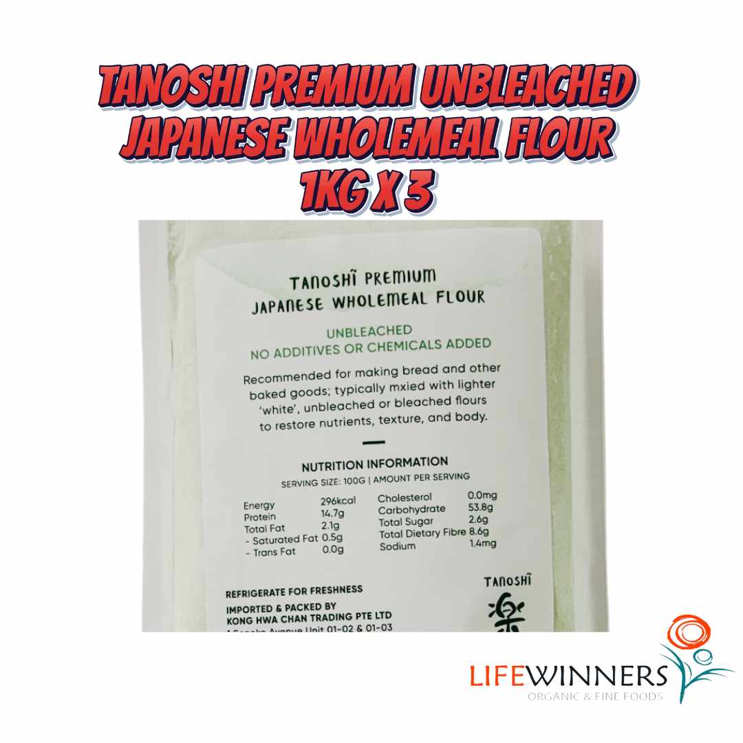 Tanoshi Premium Japanese Wholemeal Flour 1kg - Image 4