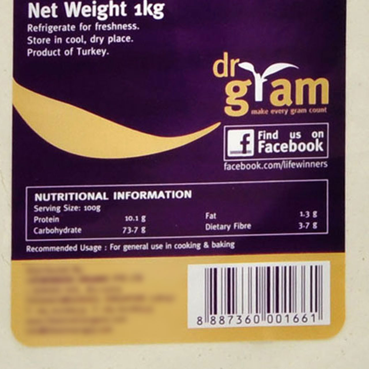 Dr Gram Organic Unbleached Plain Wheat Flour 1kg - Image 3