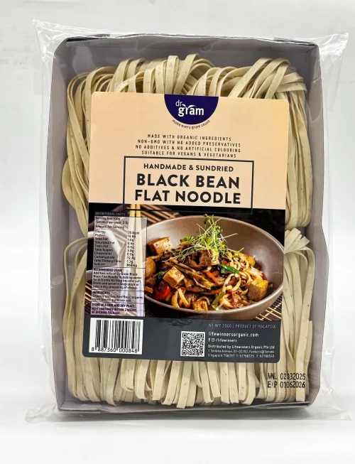 Dr Gram Organic Black Bean Flat Noodle 250g