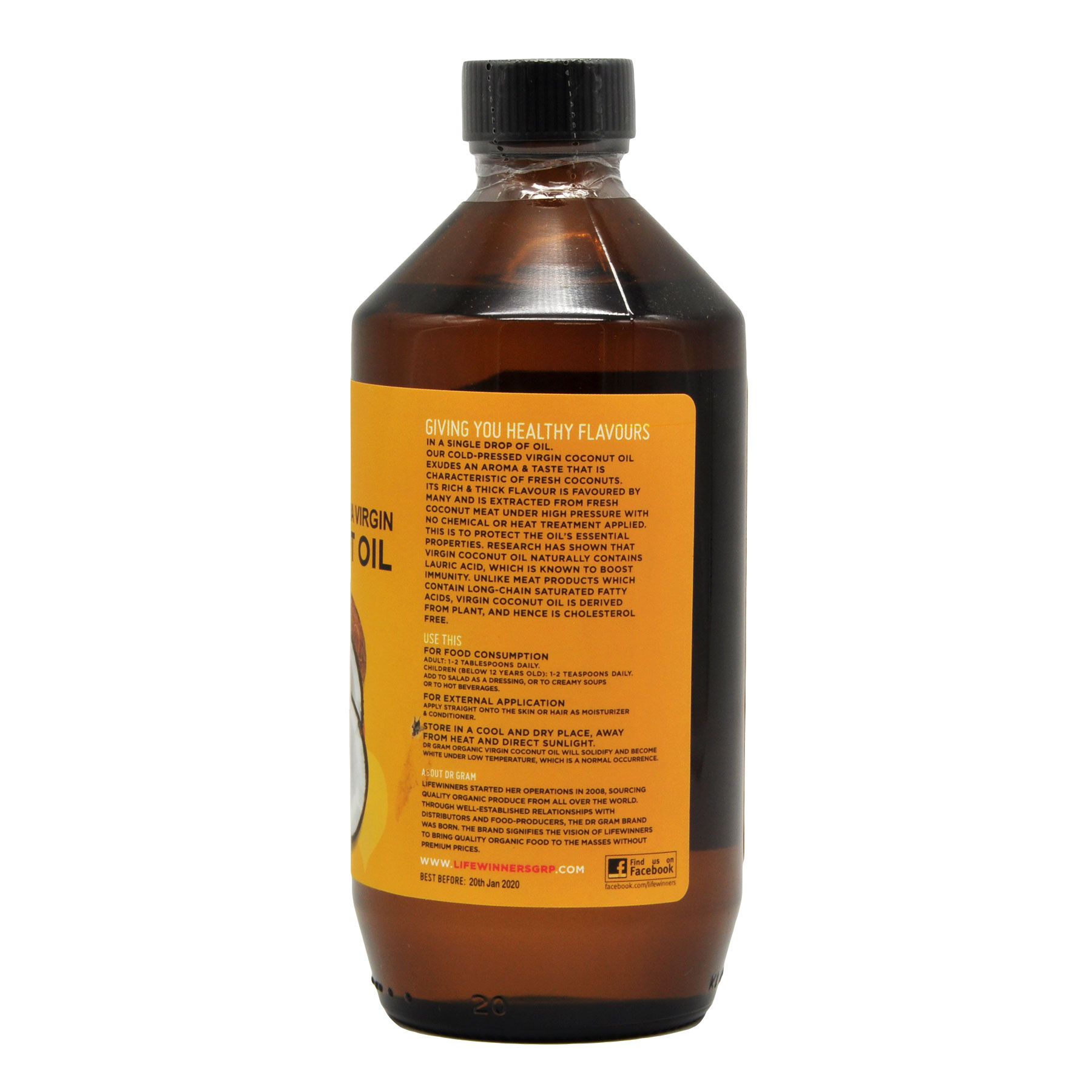 Dr Gram Organic Virgin Coconut Oil 500ml - Image 2