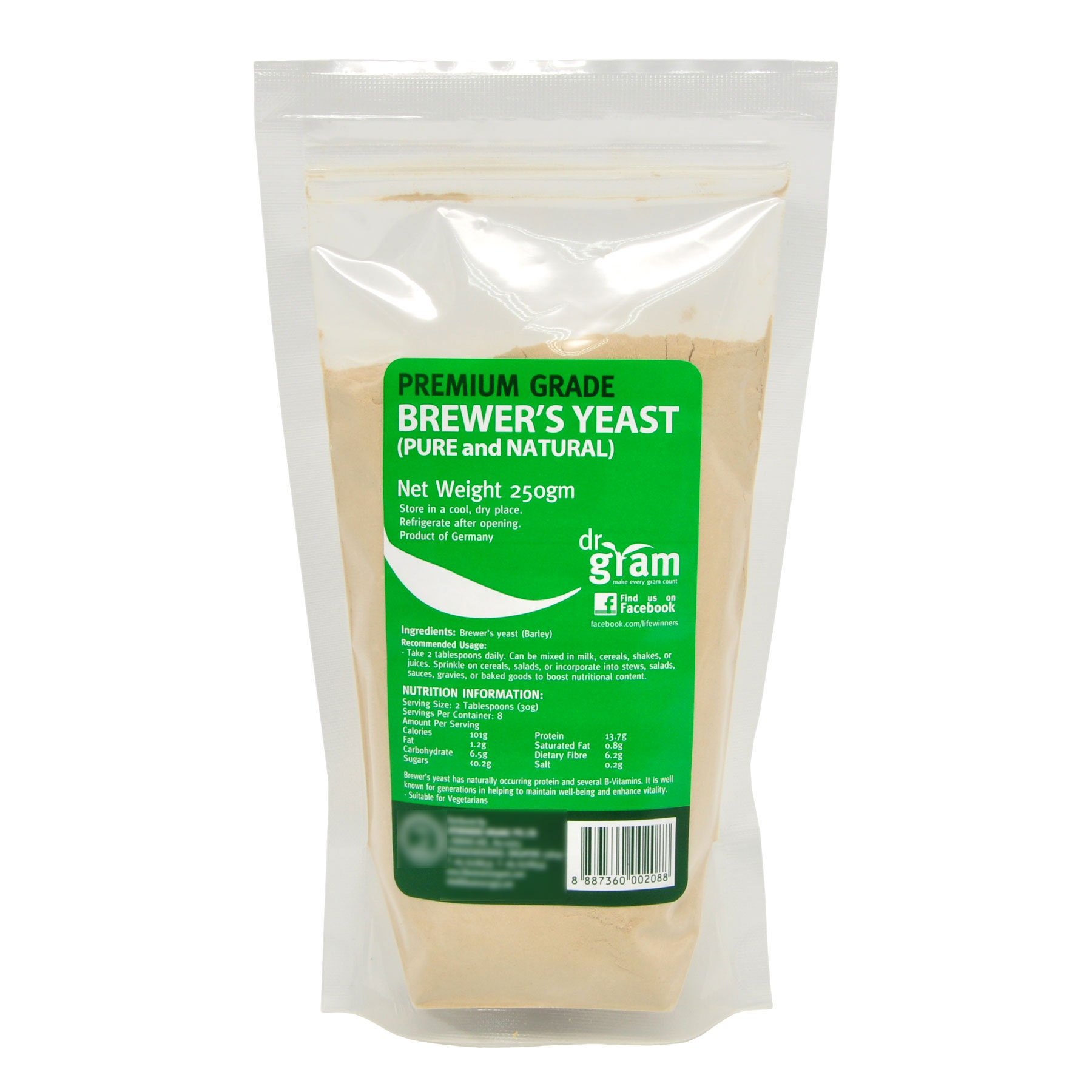 Dr Gram Natural Brewers Yeast Powder (From Barley) 250g