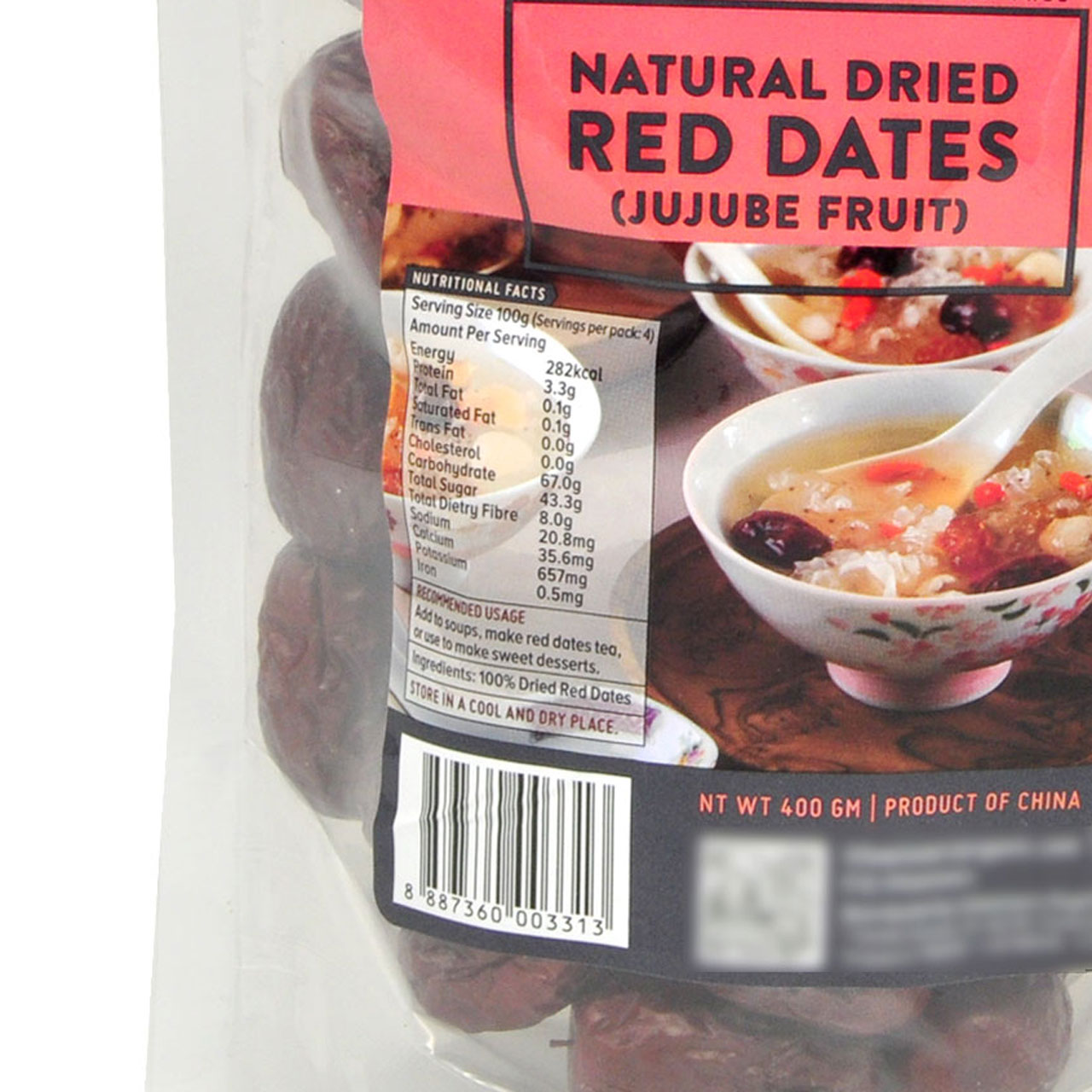 Dr Gram Natural Dried Red Dates (Jujube Fruit) (Large) 400g - Image 2
