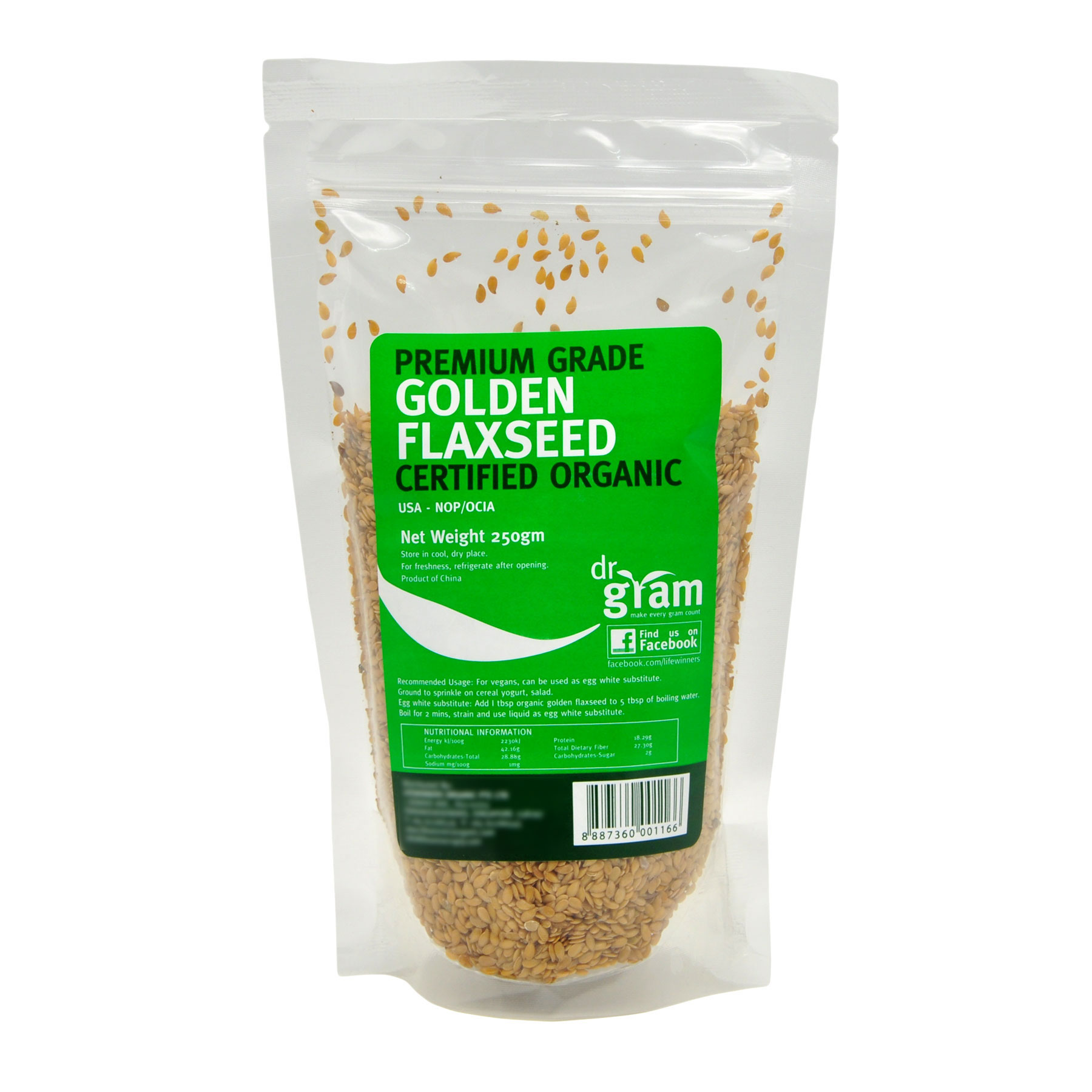 Dr Gram Organic Golden Flaxseed 250g