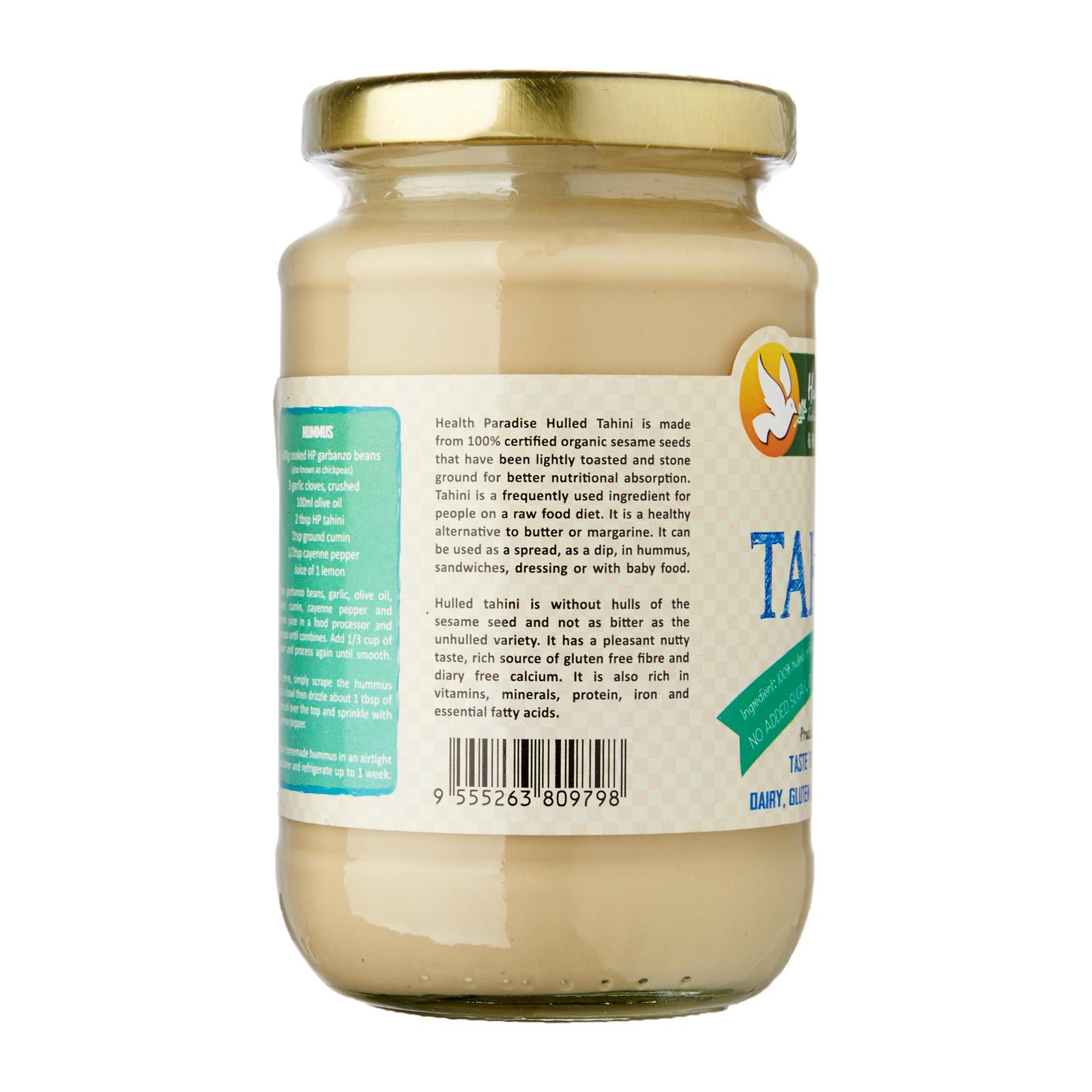 Health Paradise Organic Hulled Tahini (White) 350g - Image 3