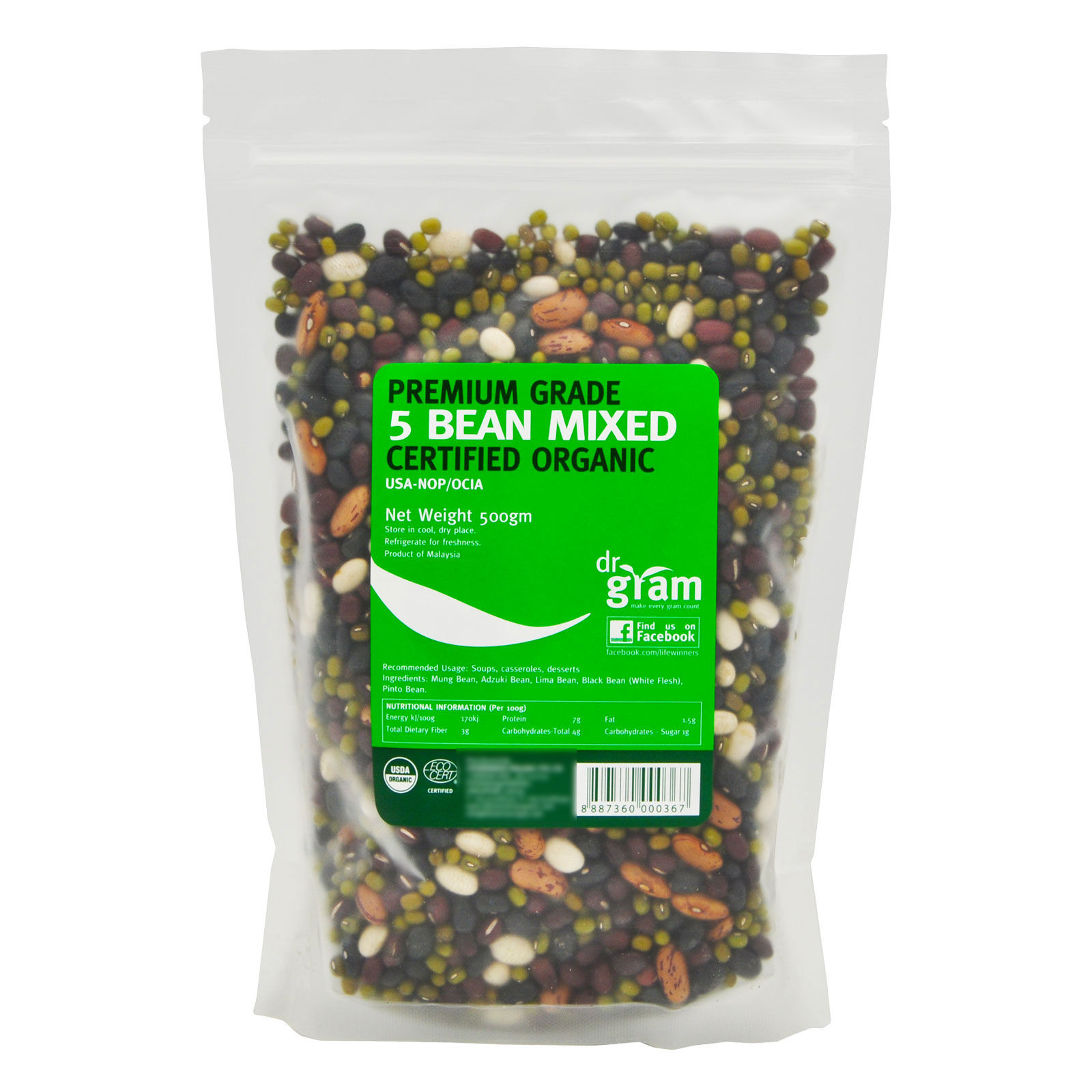 Dr Gram Organic 5 Bean Mix 500g